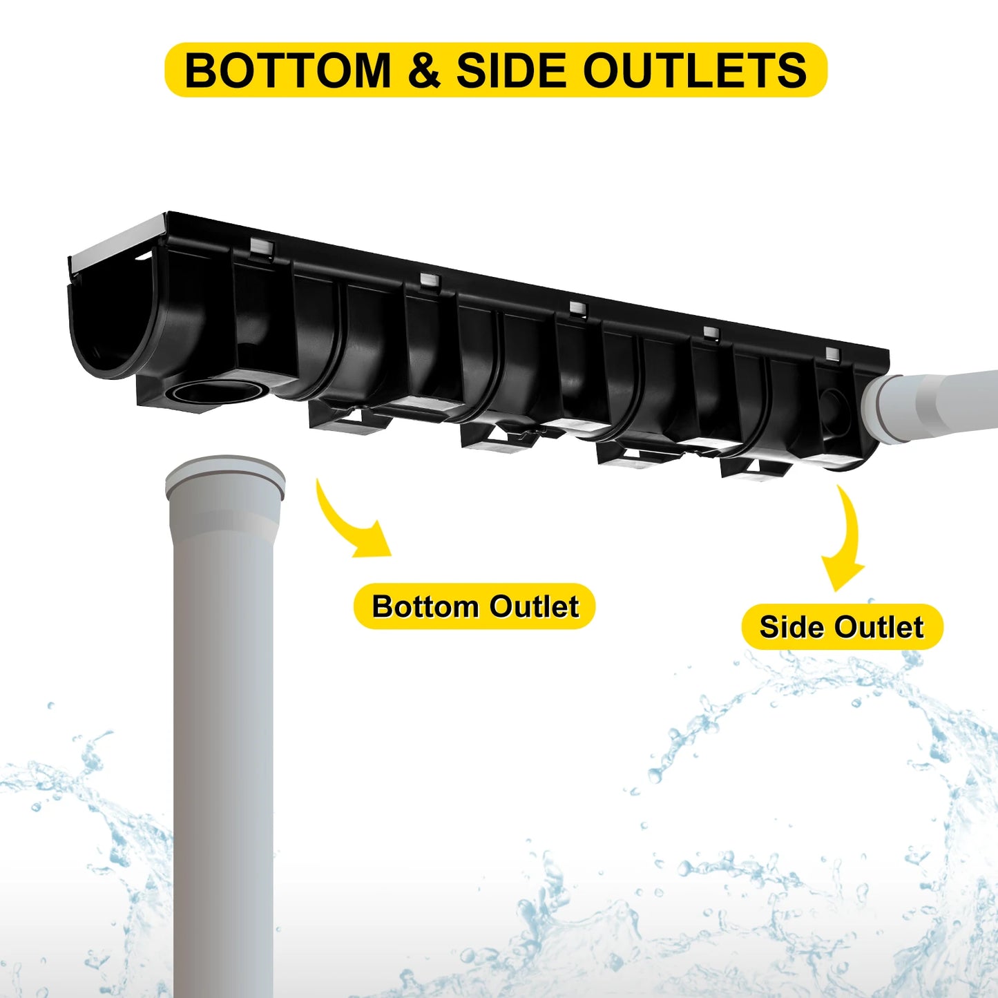 Stainless Steel Driveway Floor Trench Drain Channel HDPE Drainage Cover