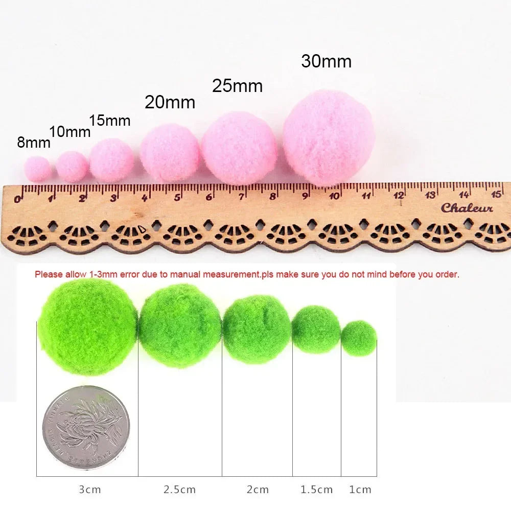 Mini Fluffy Polyester Pom Poms For Diy Crafts And Decor