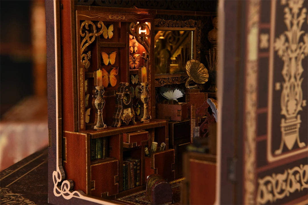 NONEHign-concerned Booknook Kit DIY Wooden Puzzle Miniature House