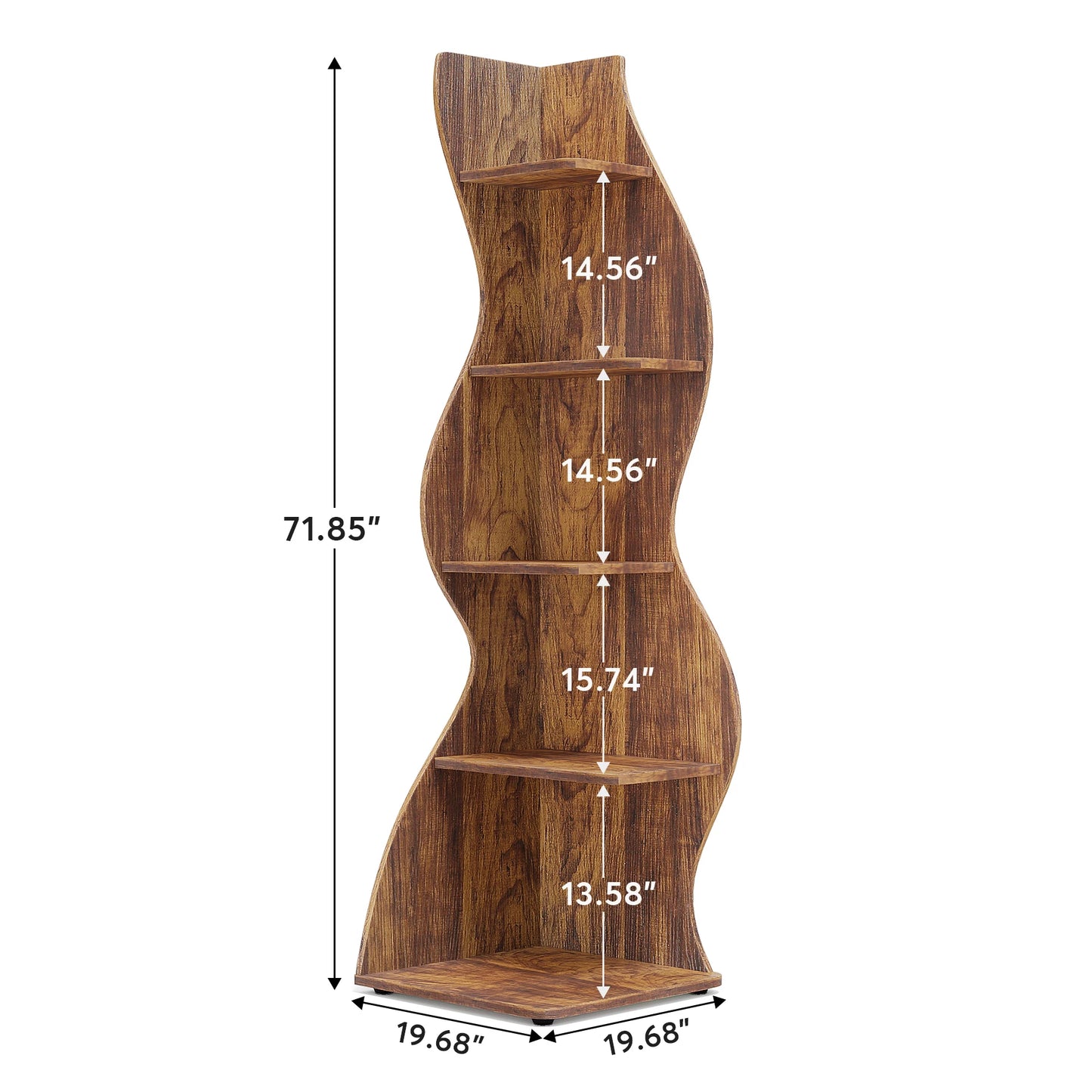 Tribesigns 5 Tier Corner Shelf Wall Bookshelf Plant Stand