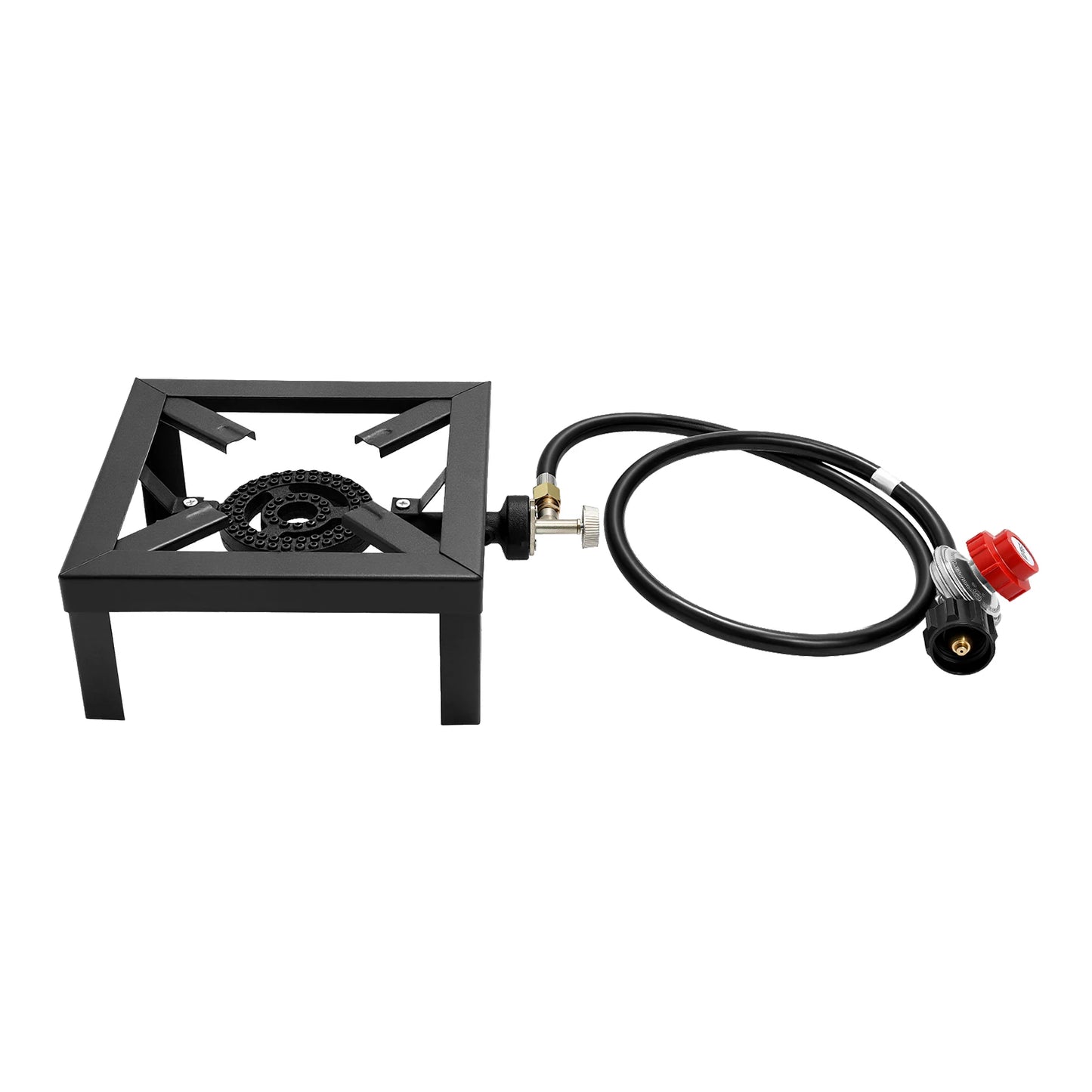 8000W Portable Double Burner Outdoor Gas Stove With 0 To 10 PSI Regulator Hose