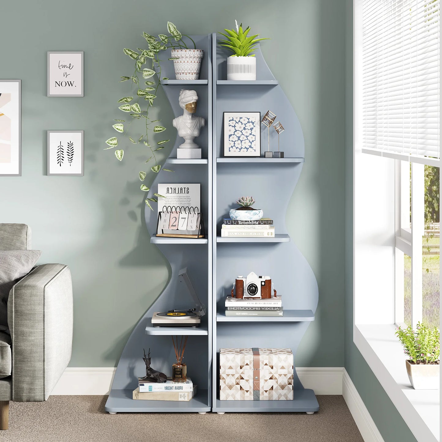 Tribesigns 5 Tier Corner Shelf Wall Bookshelf Plant Stand