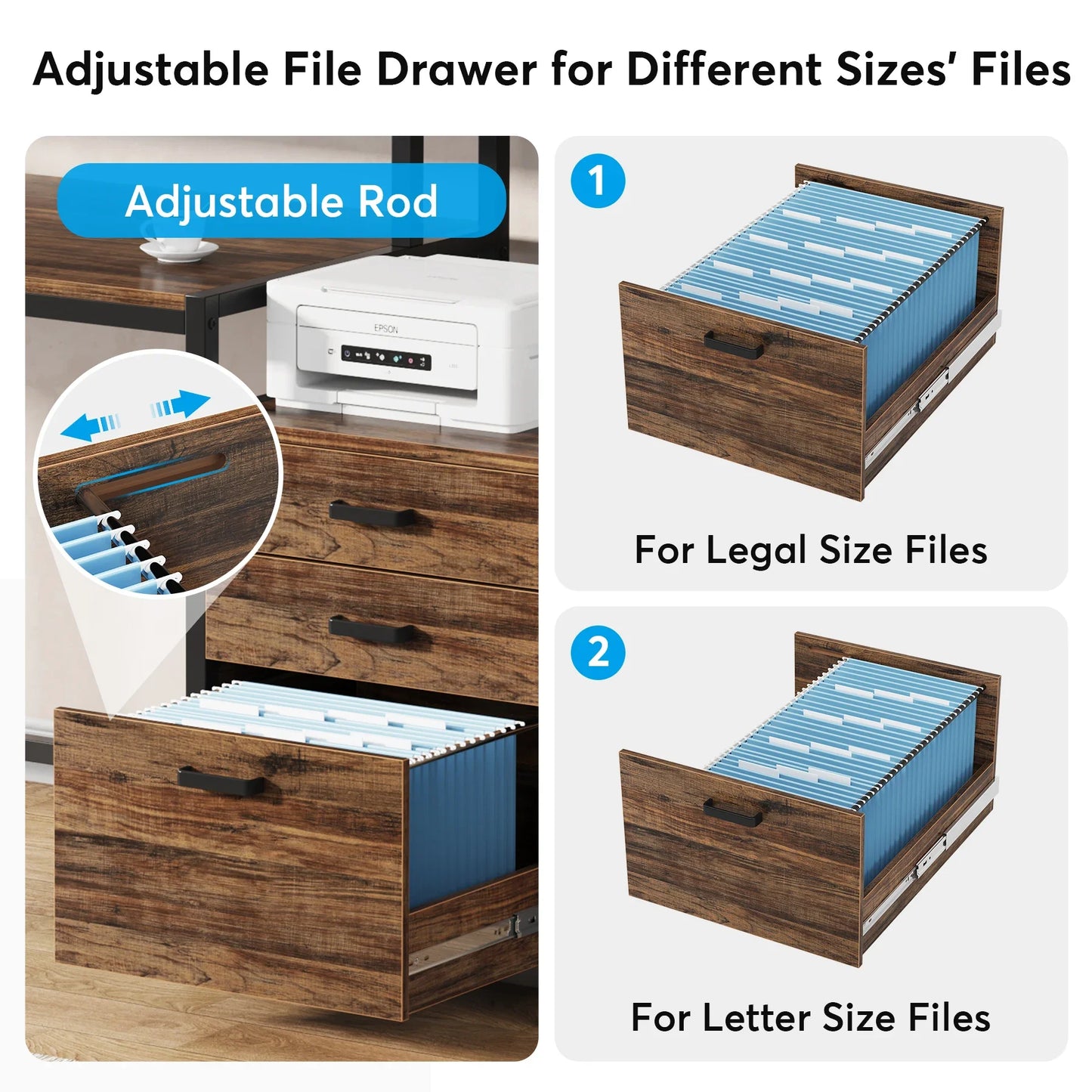 Tribesigns Computer Desk With File Drawer And Monitor Stand