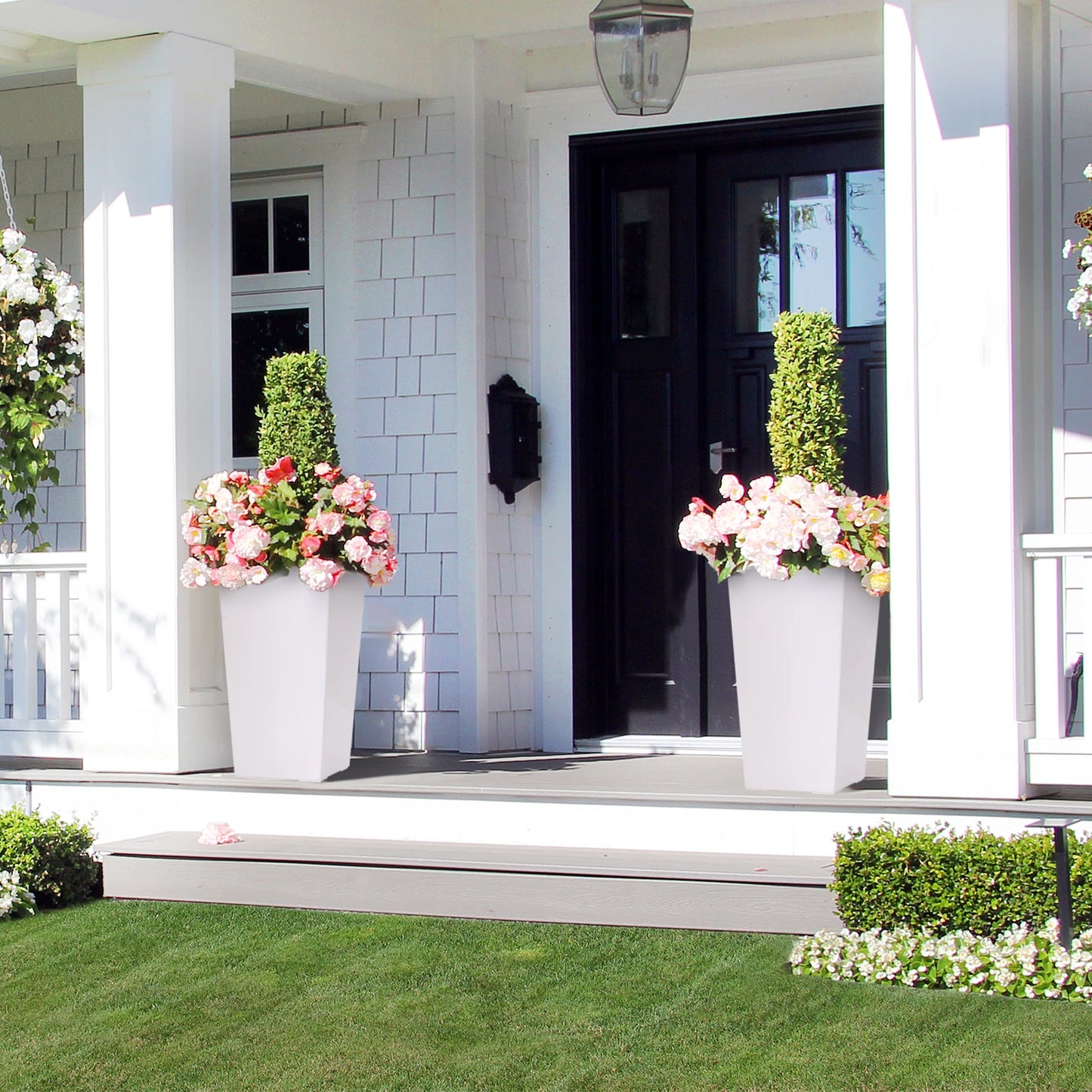 HobbyLane Indoor Outdoor Taper Planter With Shelf Insert Plastic Pots