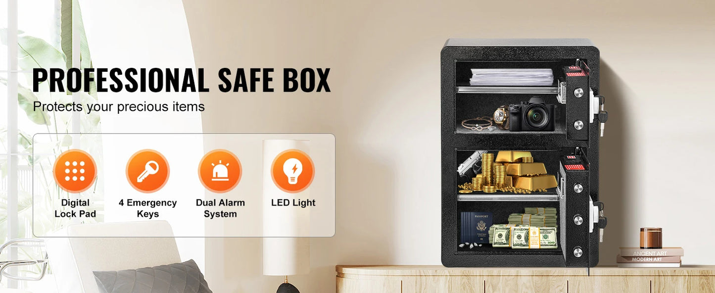SucceBuy Safe Box with Key Lock Password and Fingerprint Access