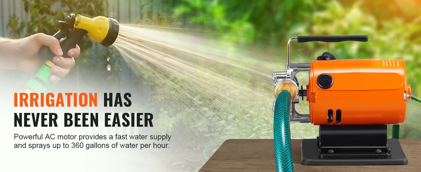 SucceBuy Water Transfer Pump 120V 360 GPH Portable Electric Pump