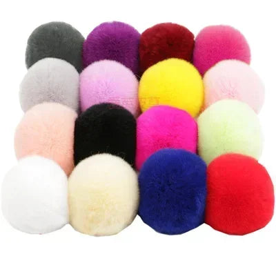 Fluffy Faux Fur Pom Poms For Keychains Hats Scarves DIY