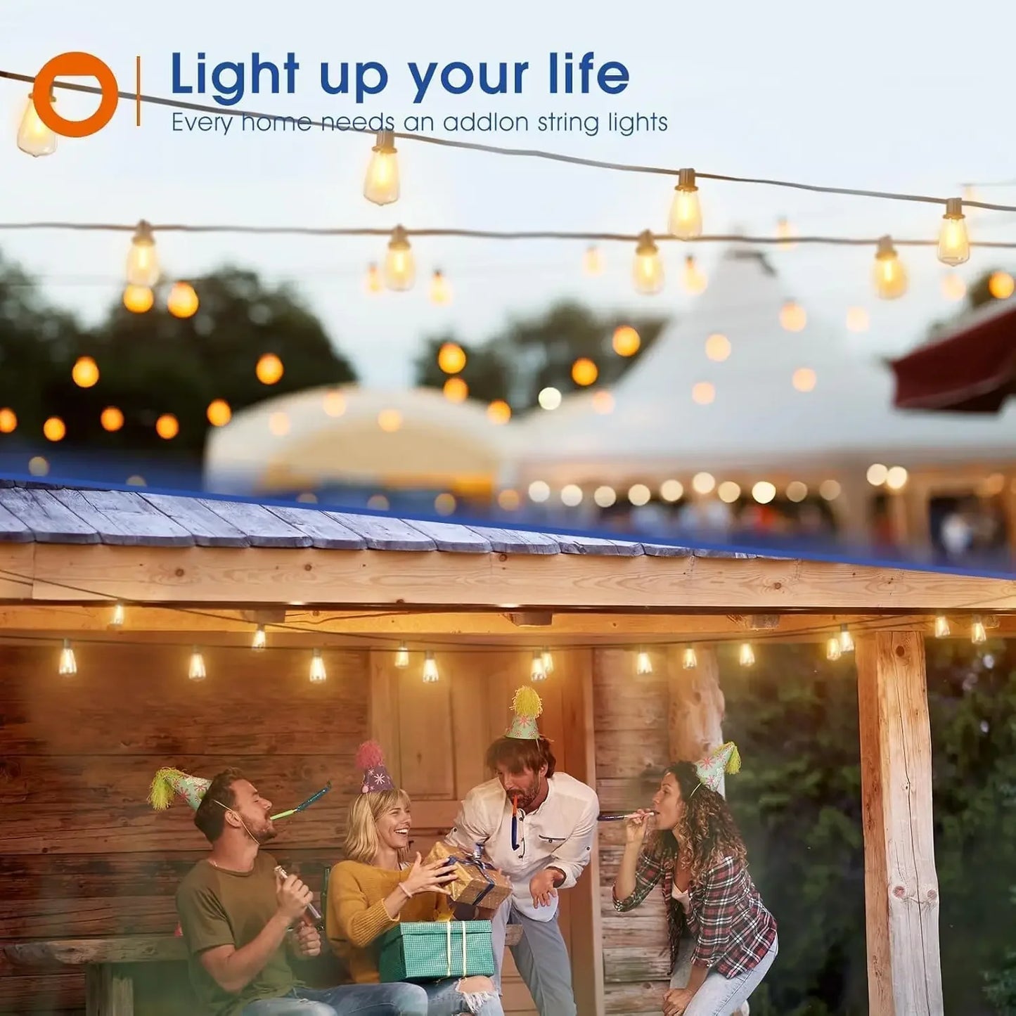 MIMIRGB LED Outdoor String Lights Waterproof Dimmable