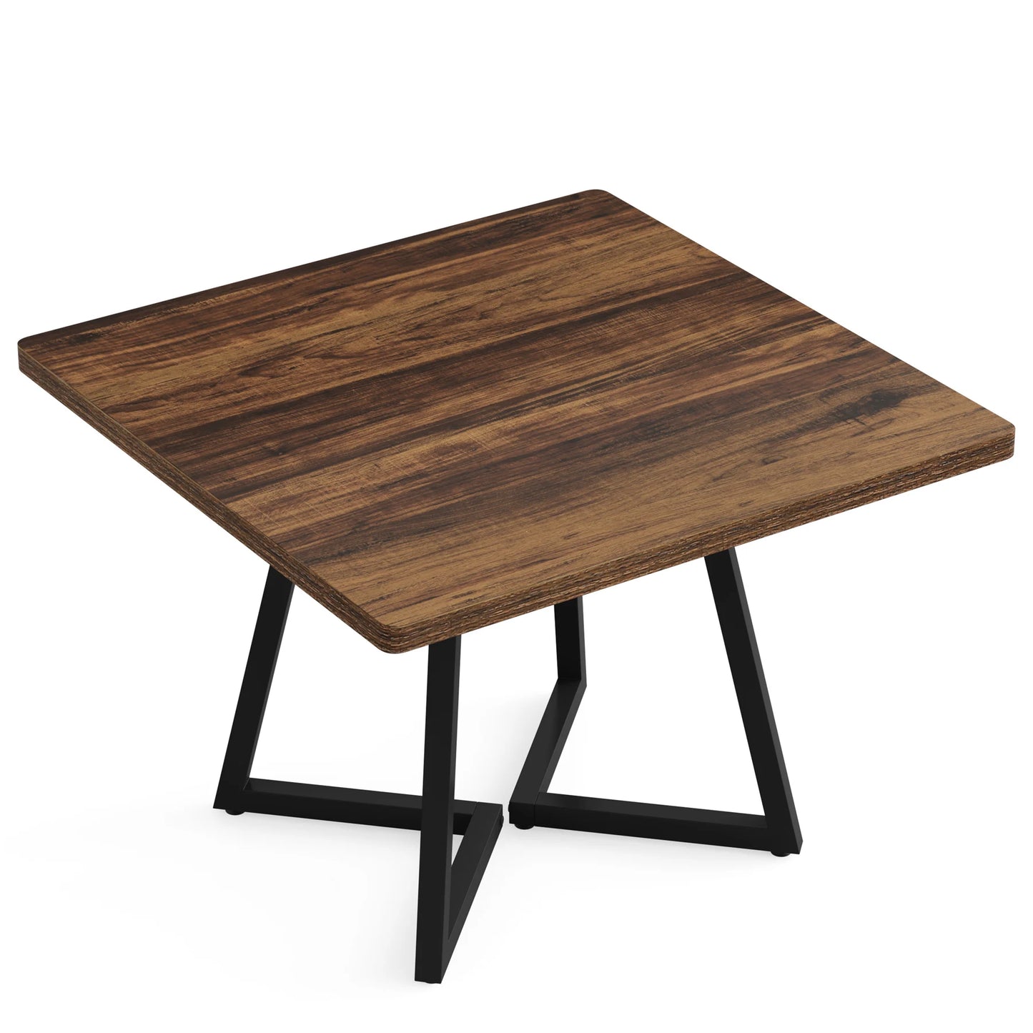 Tribesigns Square Dining Table For Four With Metal Base