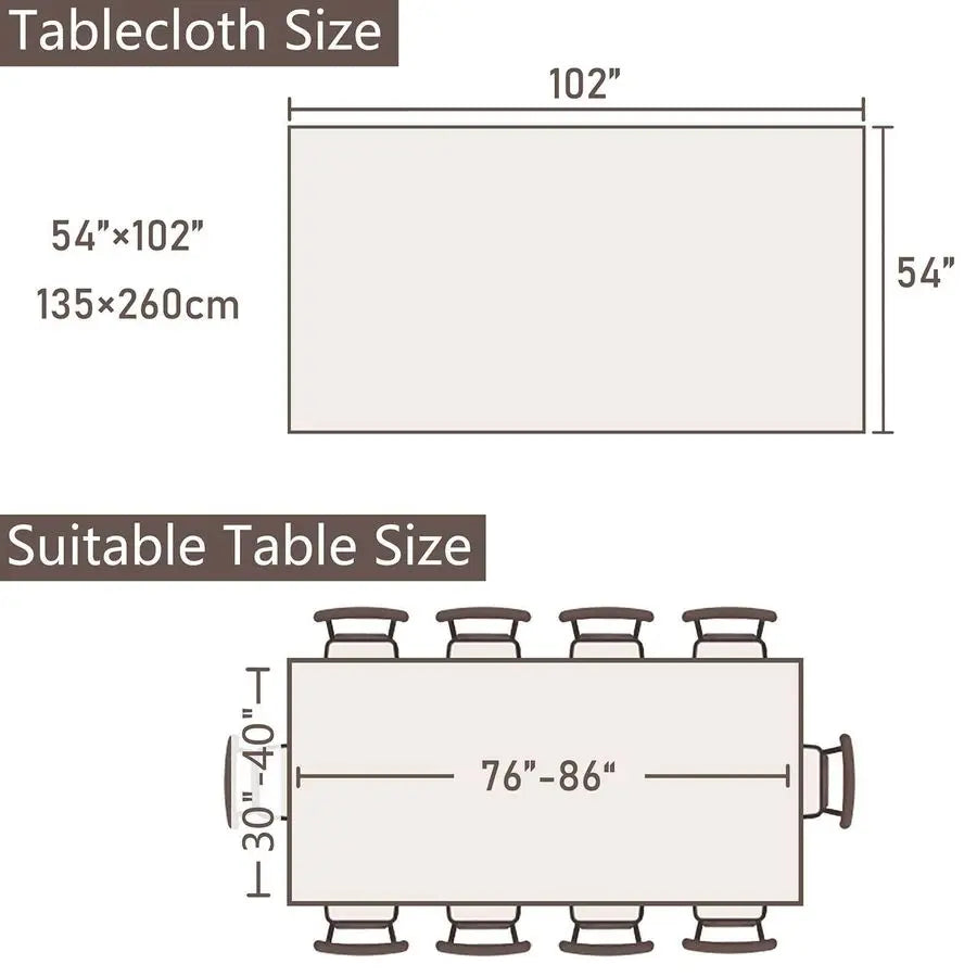 Cotton Linen Waterproof Embroidered Tablecloth Rustic Farmhouse Style