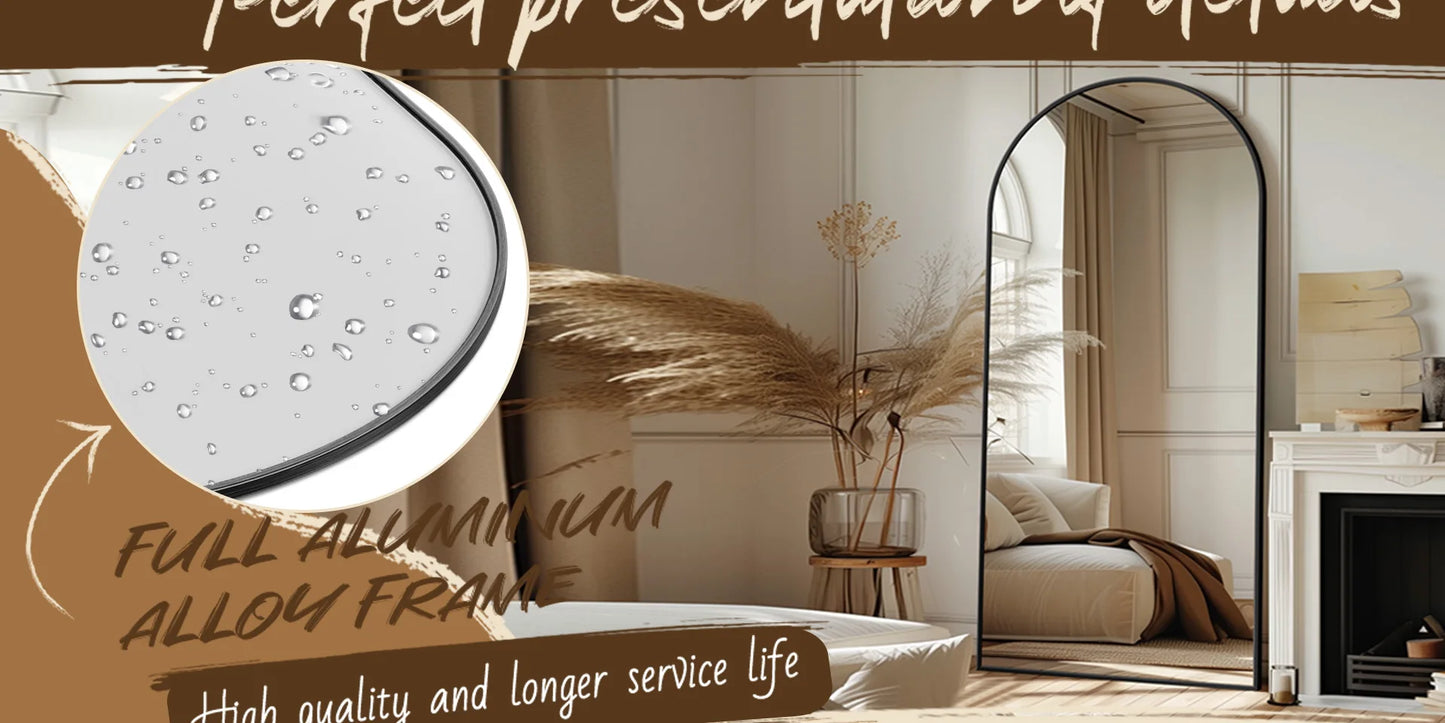 Antok Arch Floor Mirror Freestanding Full Length For Bedroom