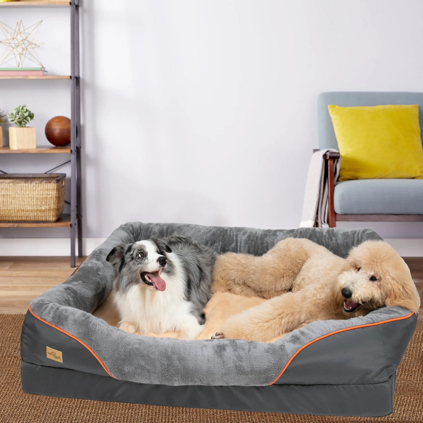 BINGOPAW Dog Bed With Removable Washable Fleece Cover Waterproof