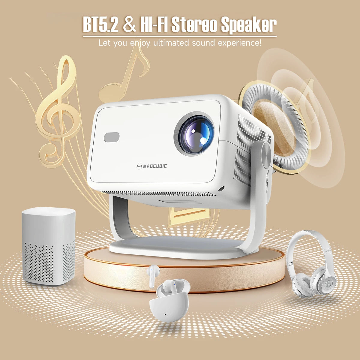 Magcubic Native 1080P Home Theater Projector With Auto Focus