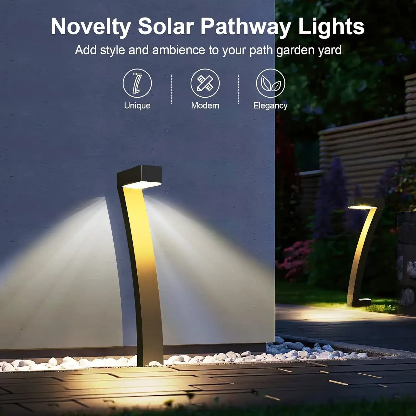 KPSTEK 6Pack Solar Pathway Lights Outdoor LED Auto On Off