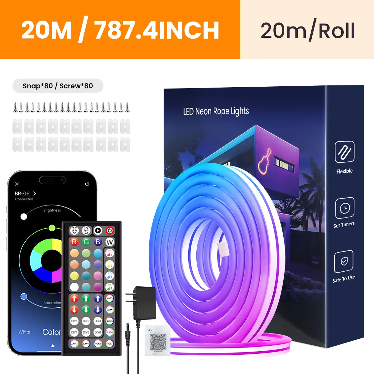 Aiopp Neon LED Rope Lights RGB Strip With App Control