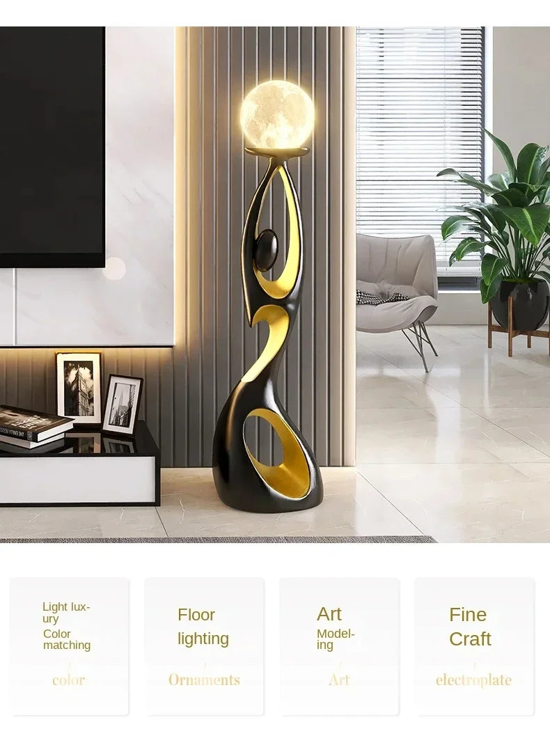 ENERLORD LED Floor Lamp Resin Night Glow For Living Room