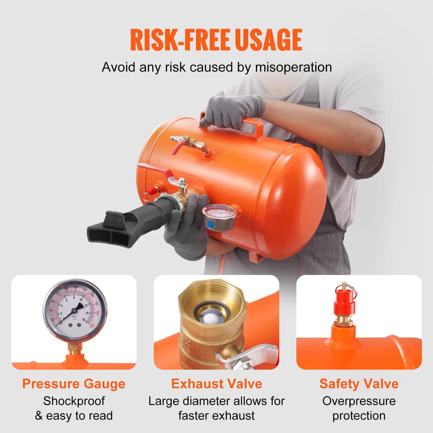 SucceBuy Tire Bead Blaster 5 Gallon Capacity With Pressure Gauge