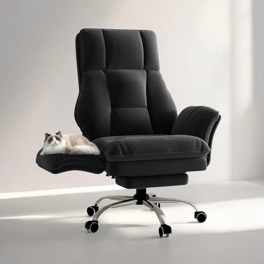 Executive Ergonomic Office Chair With Flip Armrests And Foot Rest