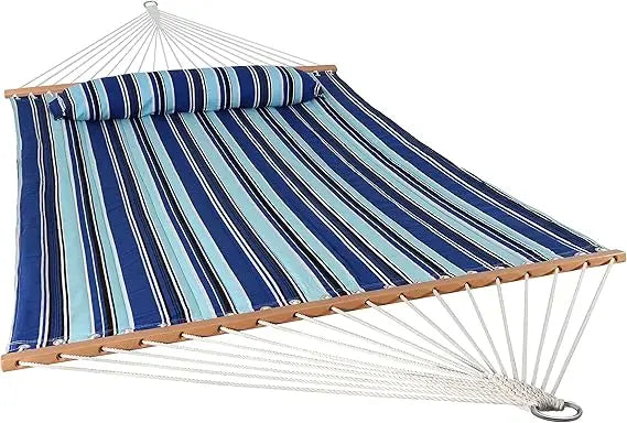 Sunnydaze Quilted Outdoor Hammock With Spreader Bars 450 Pound