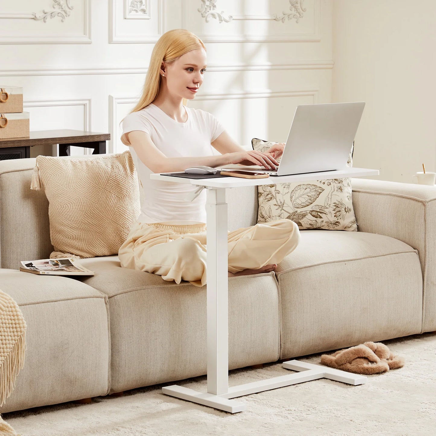 JHK Overbed Bedside Sofa Table Adjustable Height Laptop Desk