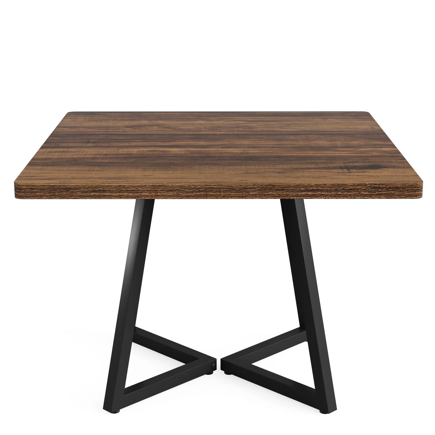 Tribesigns Square Dining Table For Four With Metal Base