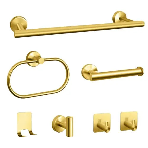 Bathroom Hardware Set 7Pcs Stainless Steel Towel Rack Kit