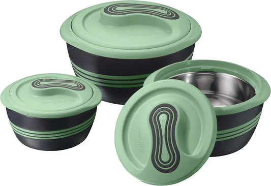 Insulated Stainless Steel Casserole Dish Set With Lid 3 Piece