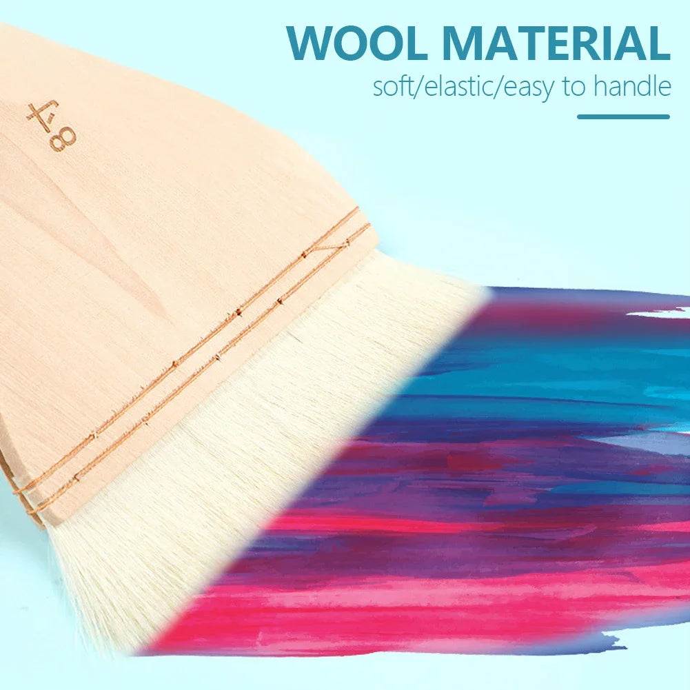 Goat Hair Wooden Handle Paint Brushes For Watercolor And Oil Painting