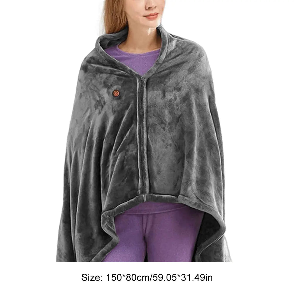 Alloet USB Electric Heated Blanket Shawl With 3 Heating Levels
