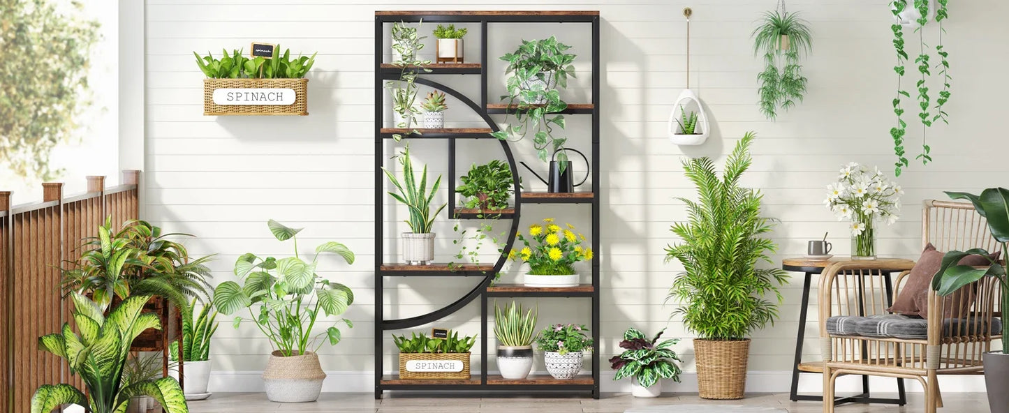 Tribesigns 5 Tier Industrial Bookshelf Etagere Freestanding Bookcase