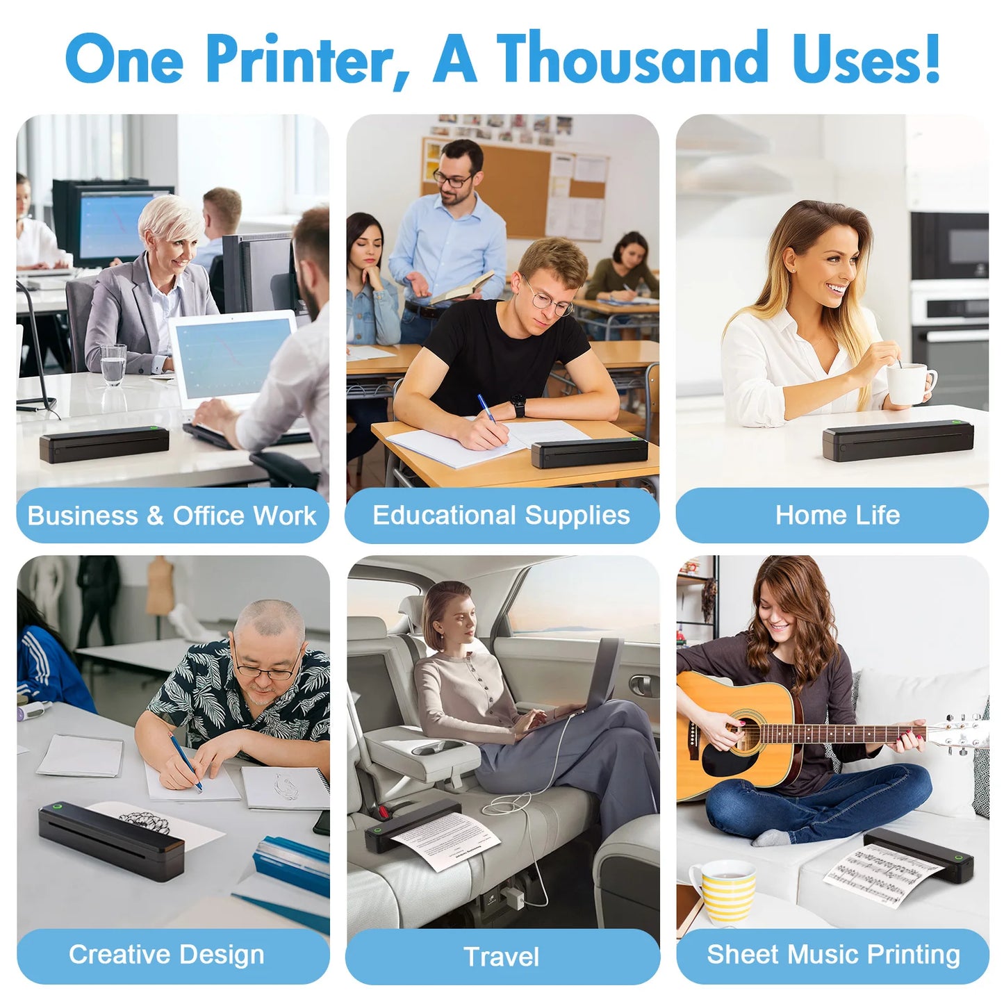TakeYou Portable Wireless Inkless Thermal Label Printer For Travel