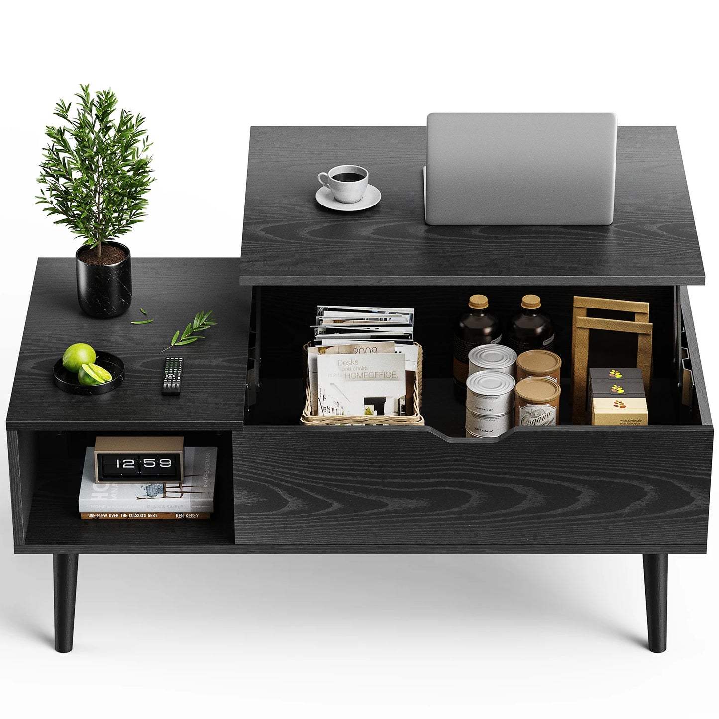 JHK Lift Top Coffee Table With Storage For Living Room