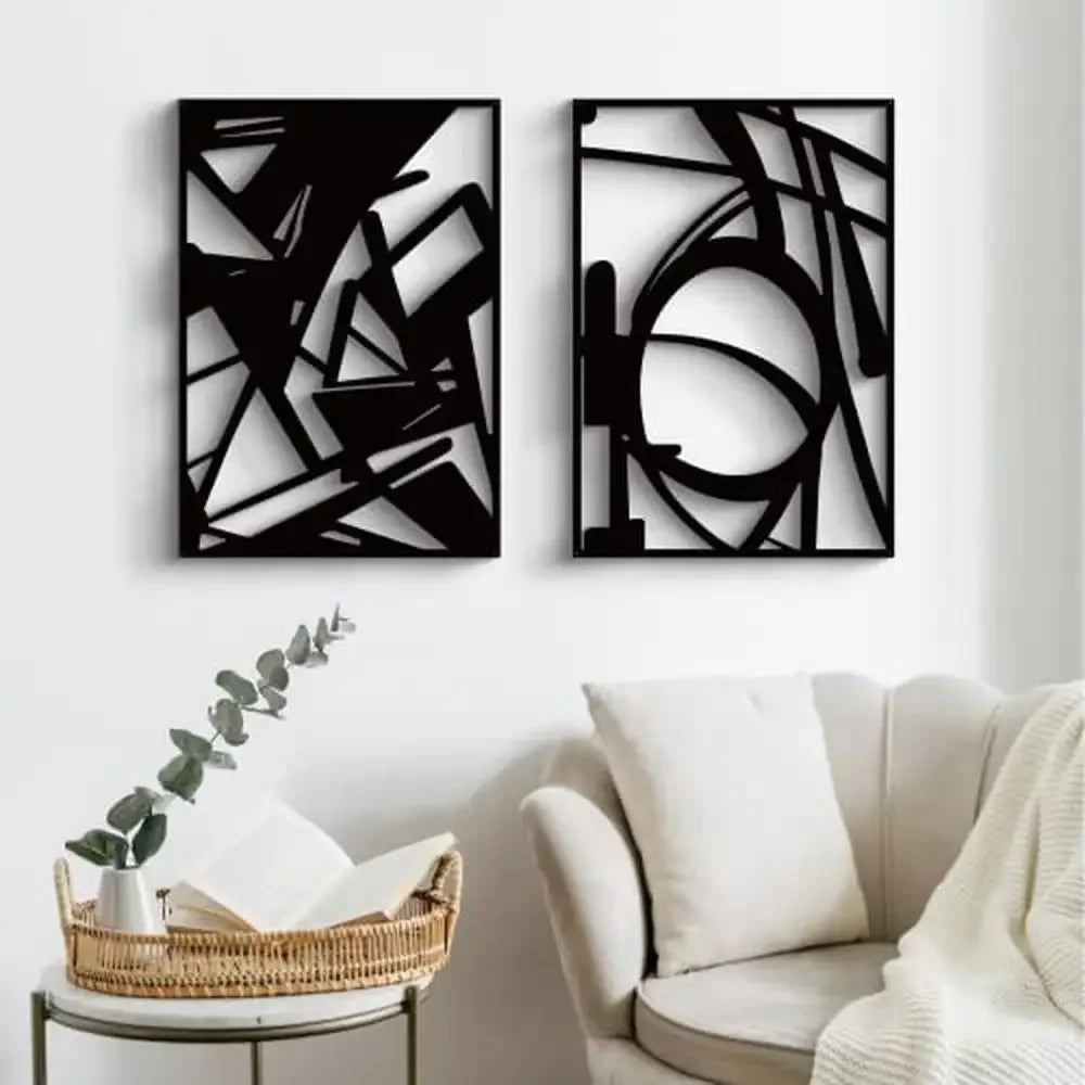 XMSJ Abstract Metal Wall Art Minimalist Single Line Sculptures