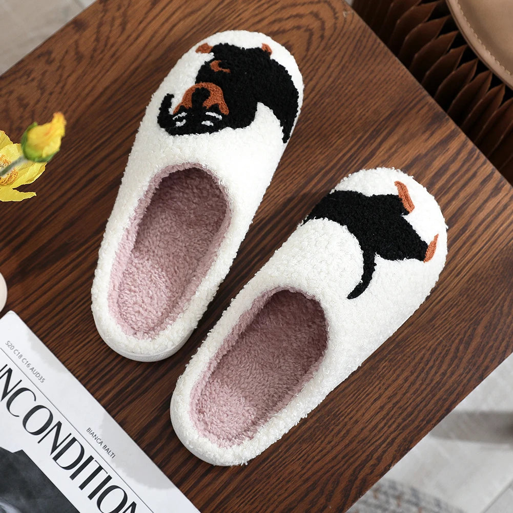 Shunmaii Plush Dachshund Slippers Women Indoor Cozy Warm