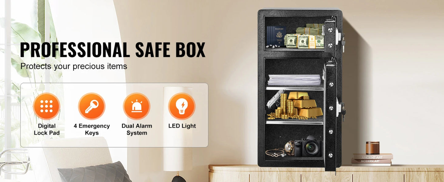 SucceBuy Safe Box with Key Lock Password and Fingerprint Access