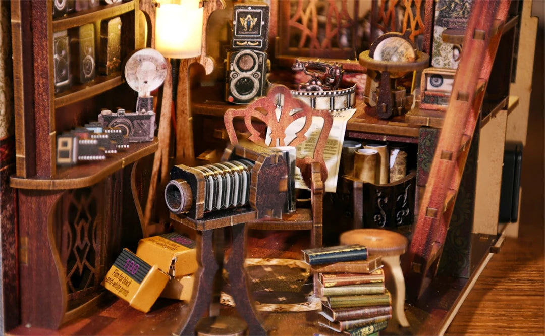 NONEHign-concerned Booknook Kit DIY Wooden Puzzle Miniature House