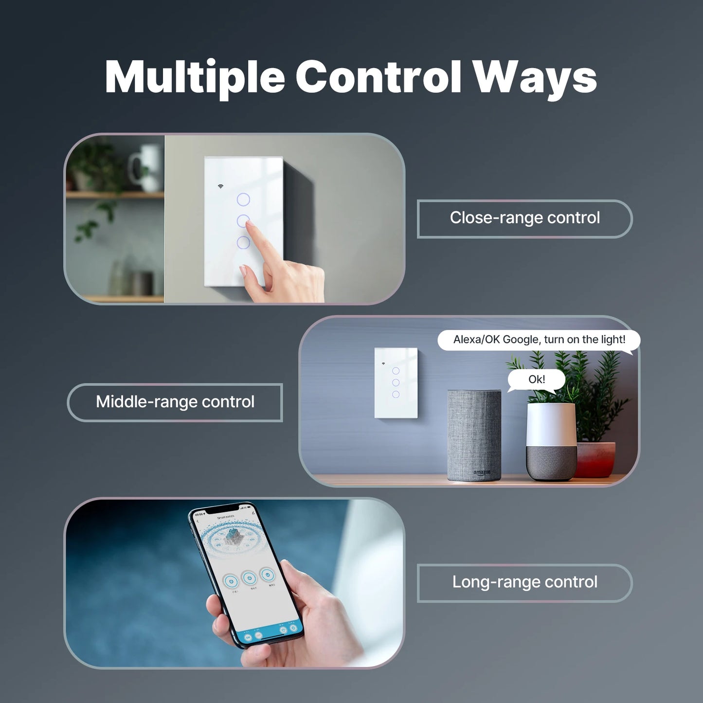 MOES Tuya WiFi Smart Light Switch Glass Touch Alexa