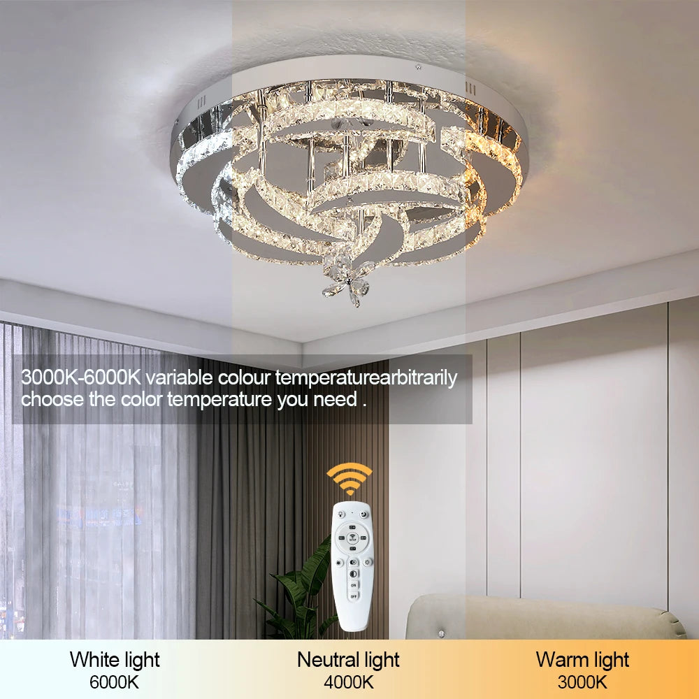 VETRULUS Luxury K9 Crystal Chandelier Modern Ceiling Pendant Light Dimmable