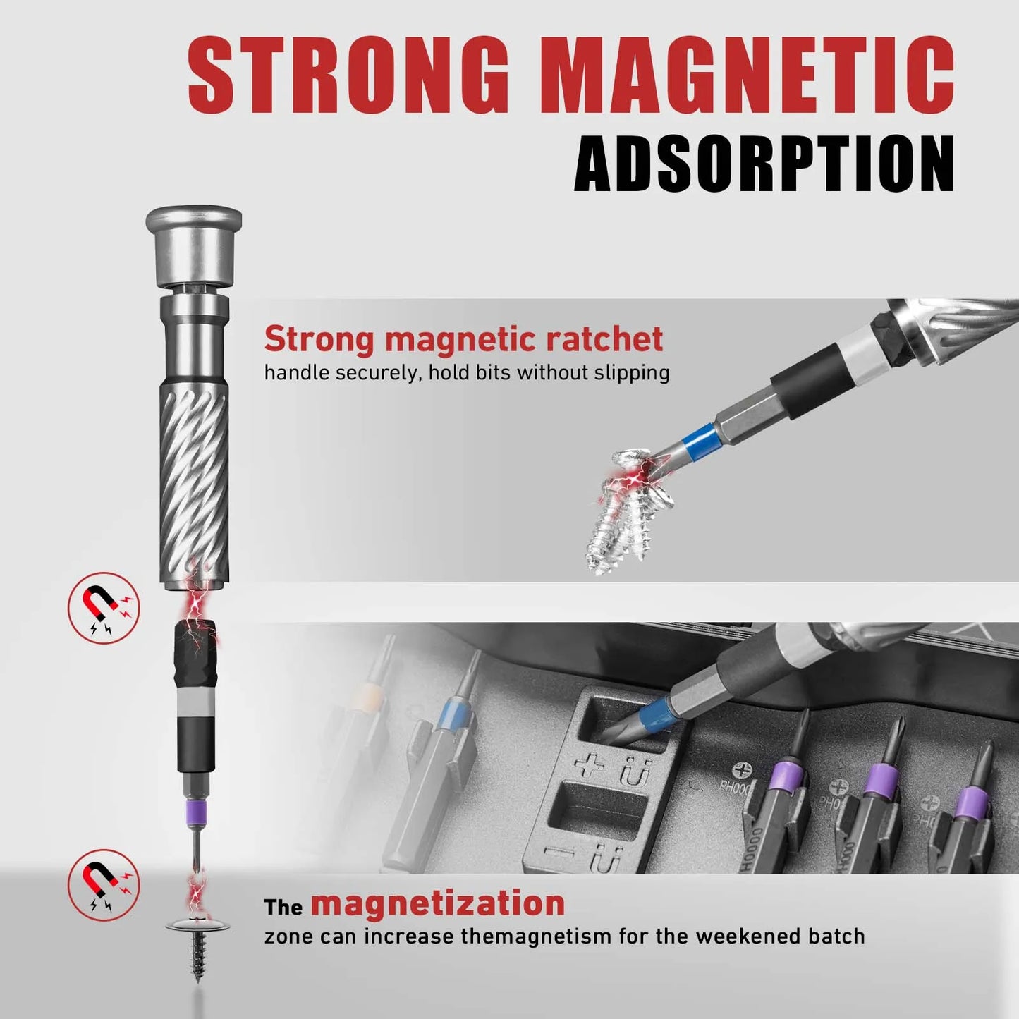 VMAN 66in1 Multifunction Ratchet Screwdriver Set with Magnetic Bits