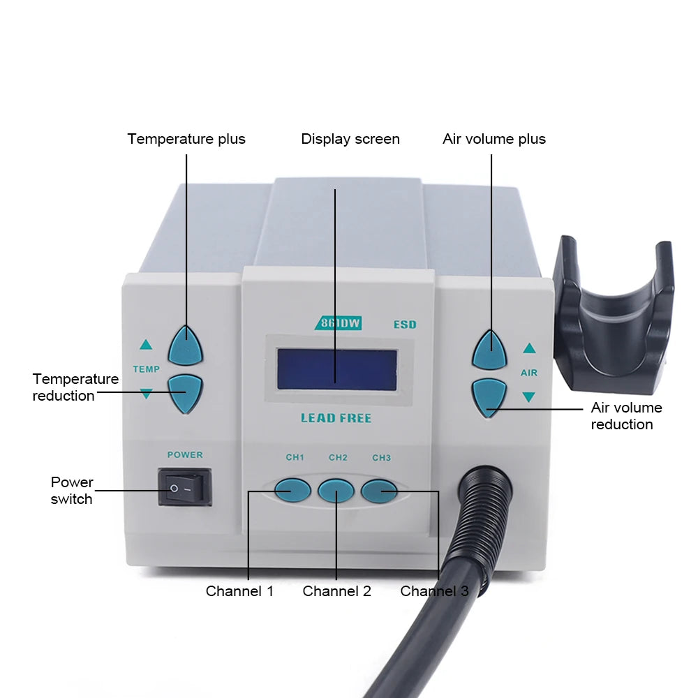 CNCEST 1000W Hot Air Rework Station With Digital Display 110V
