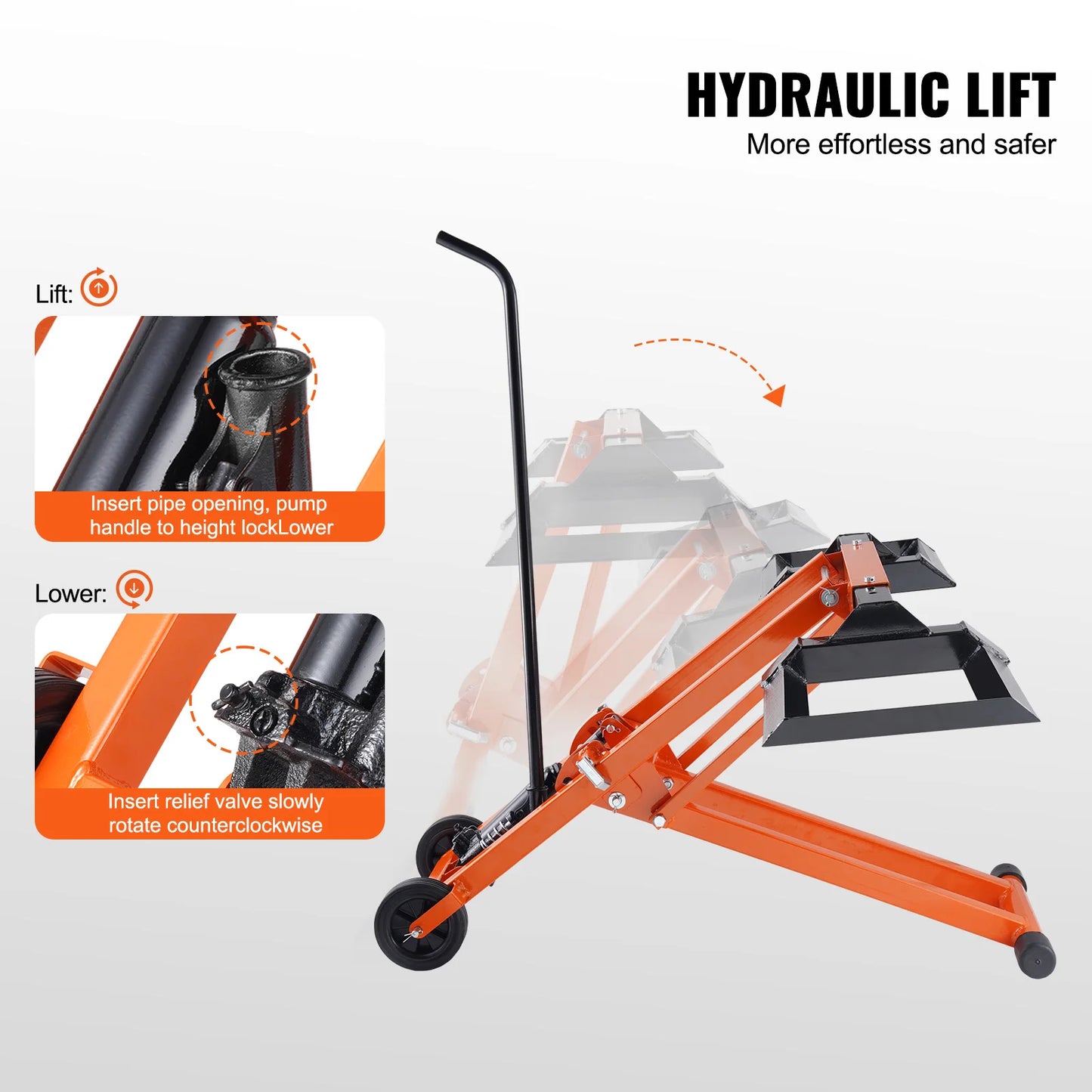 SucceBuy Hydraulic Lawn Mower Lift With Threaded Jack 500 Lbs