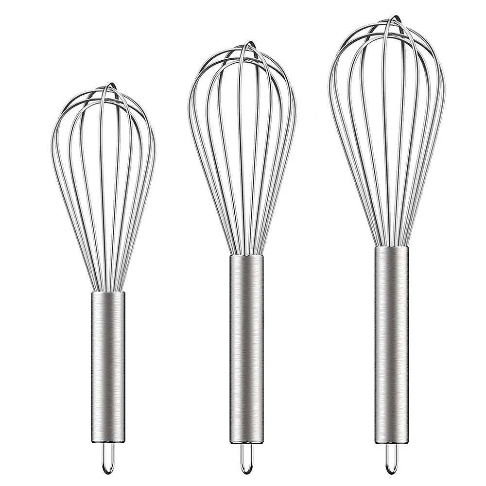 Willstar 3 Pack Stainless Steel Balloon Whisk Set With Grip