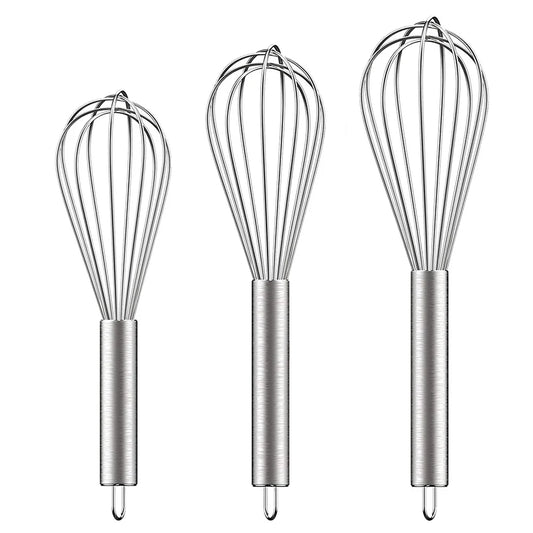 Willstar 3 Pack Stainless Steel Balloon Whisk Set With Grip