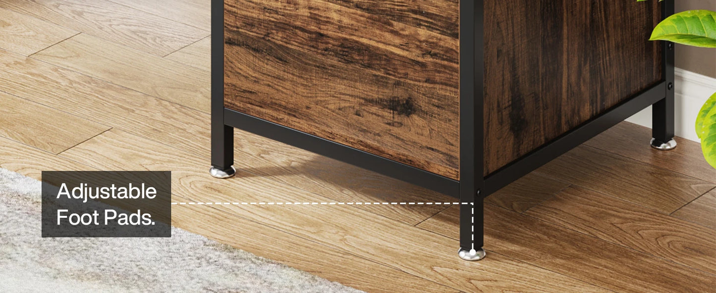 Tribesigns Industrial Computer Desk With 3 Drawers And Reversible Setup