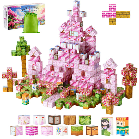SucceBuy Magnetic Blocks Princess Castle Set Stem Toys for Kids