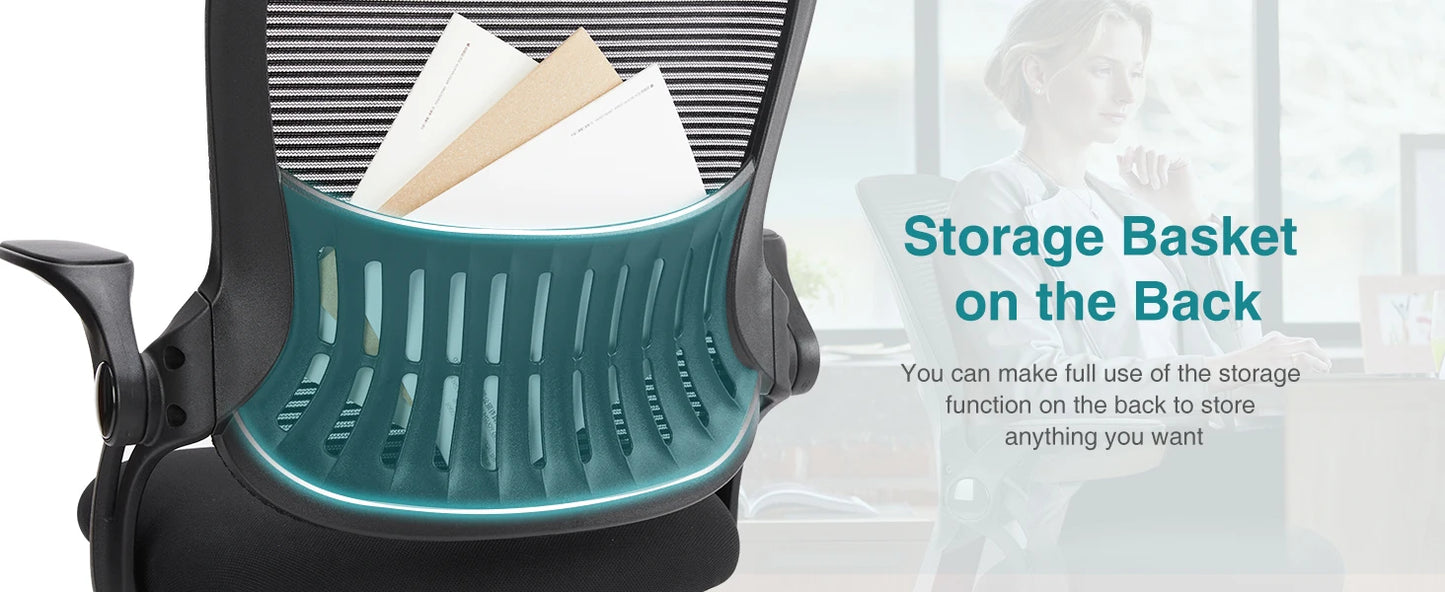 JHK Ergonomic Mesh Backrest Office Chair With Adjustable Height Wheels