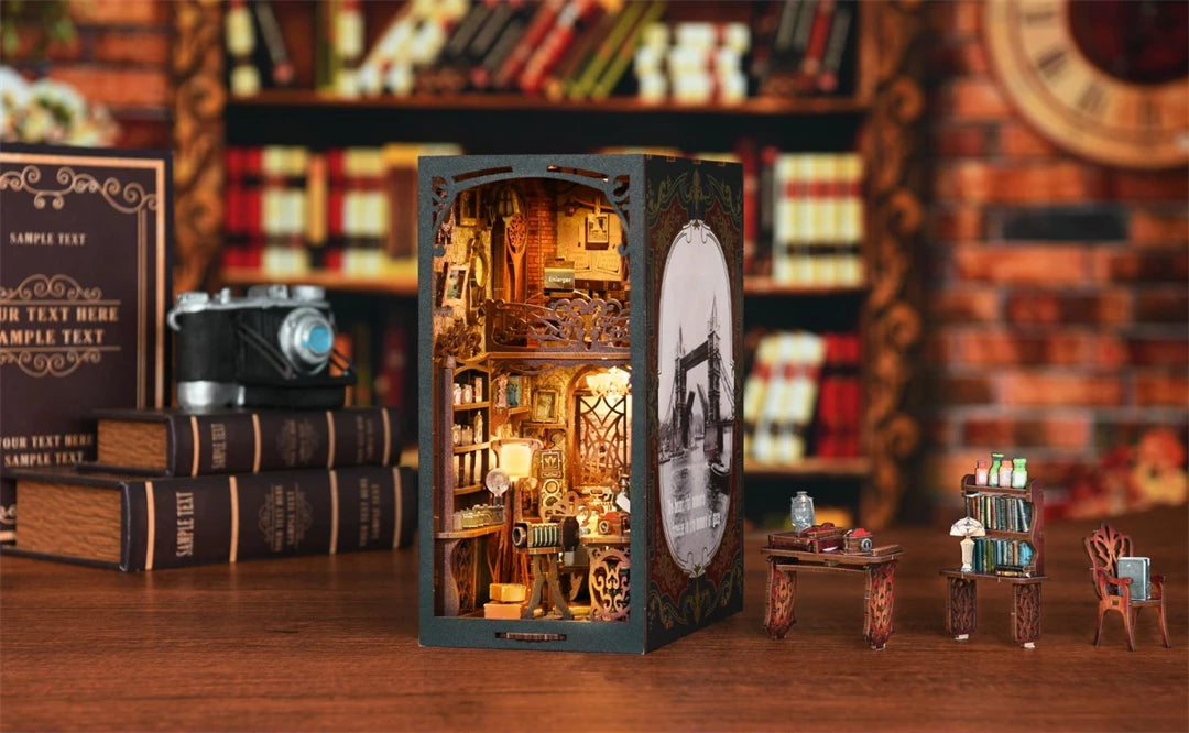 NONEHign-concerned Booknook Kit DIY Wooden Puzzle Miniature House
