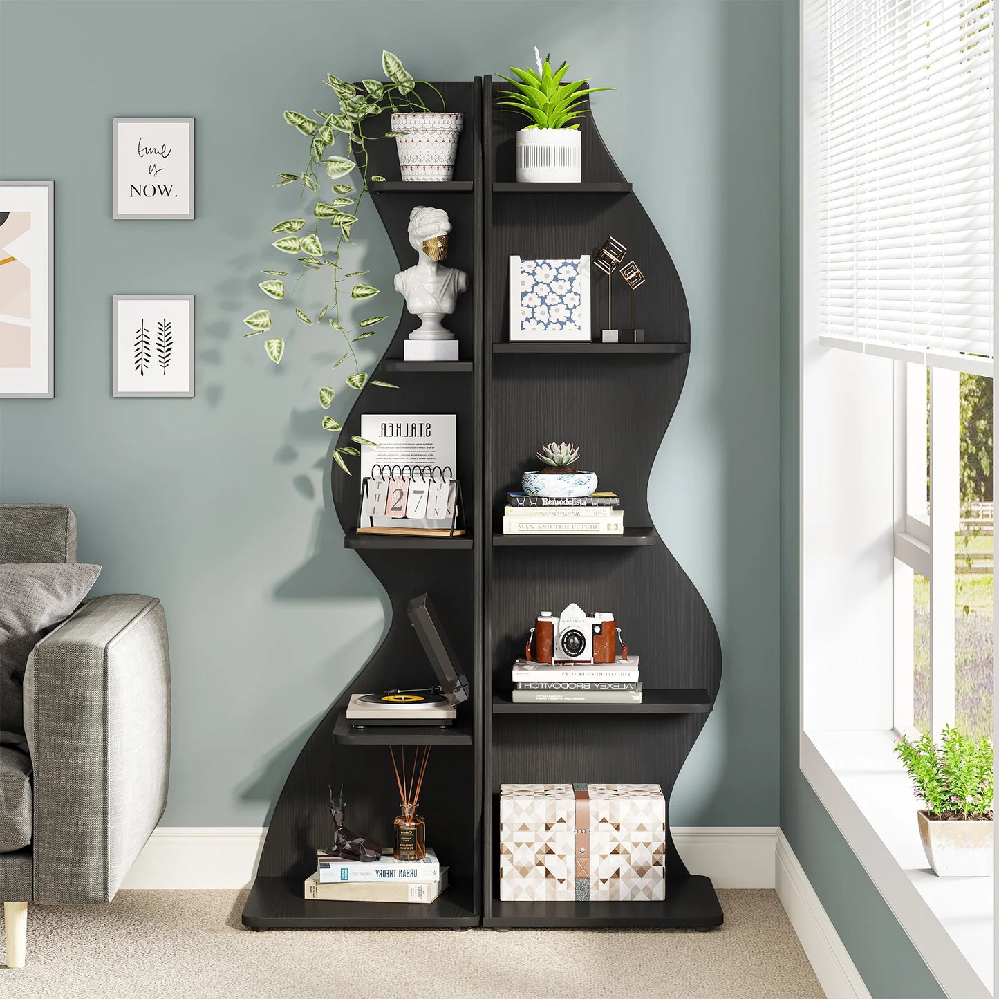 Tribesigns 5 Tier Corner Shelf Wall Bookshelf Plant Stand