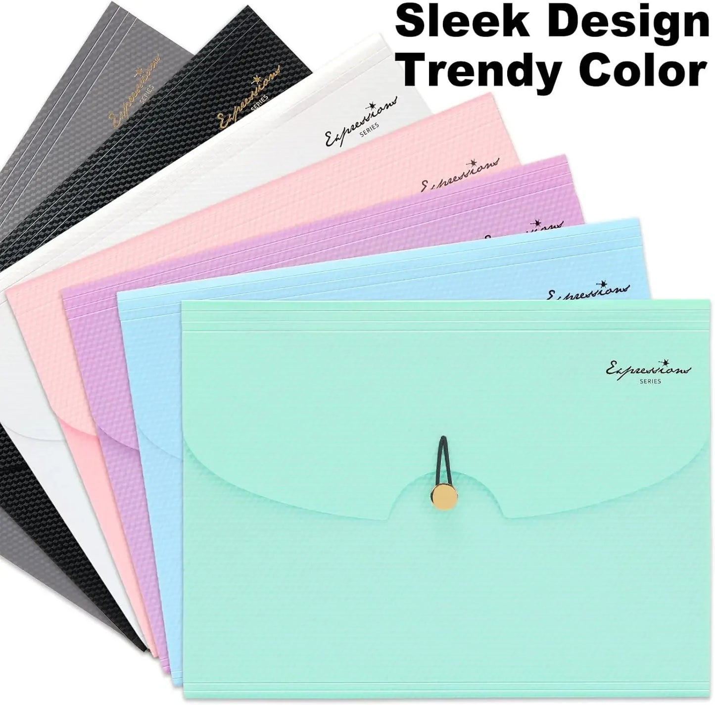 Expandable File Folder With 5 Pockets Polypropylene Organizer Office