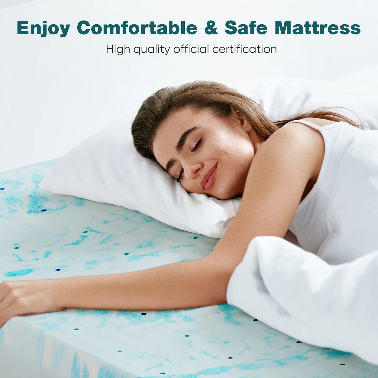 JHK Gel Memory Foam Mattress Topper for Cooling Comfort